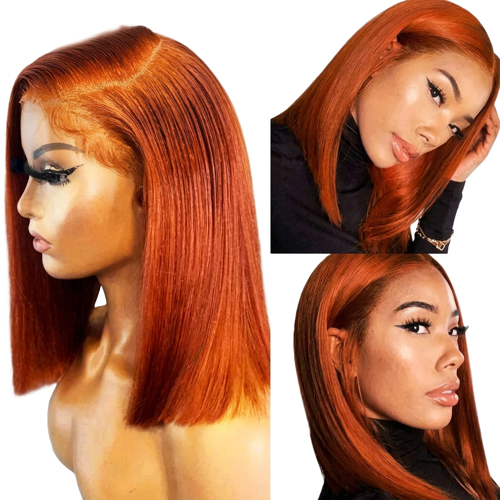 Ginger straight bob wig styling